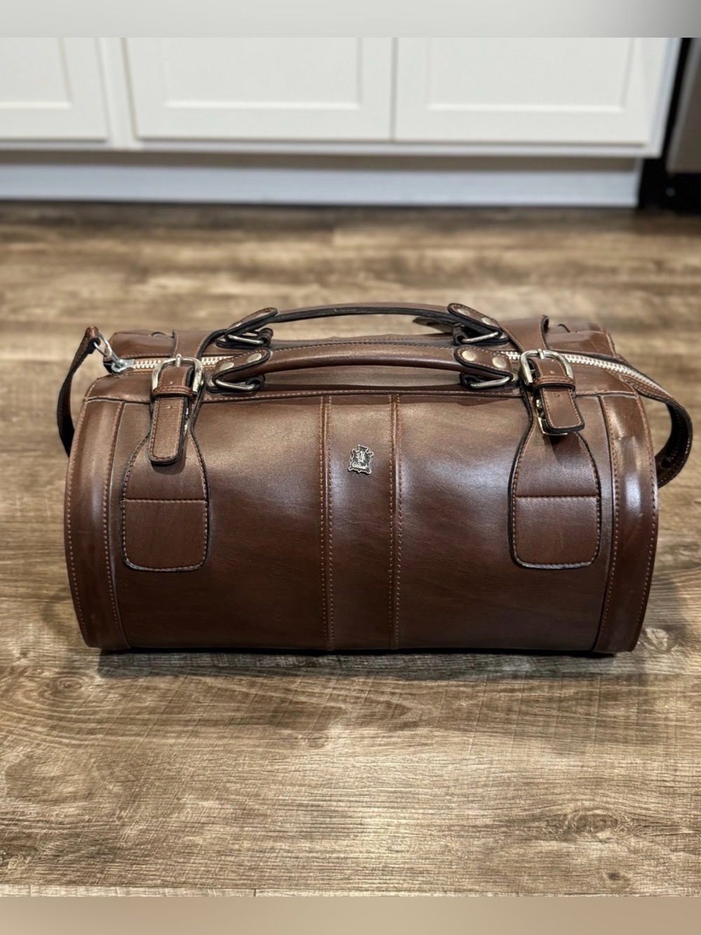 Vintage El Coral Synthetic Leather Weekender Duffel Overnight Bag Travel Gym